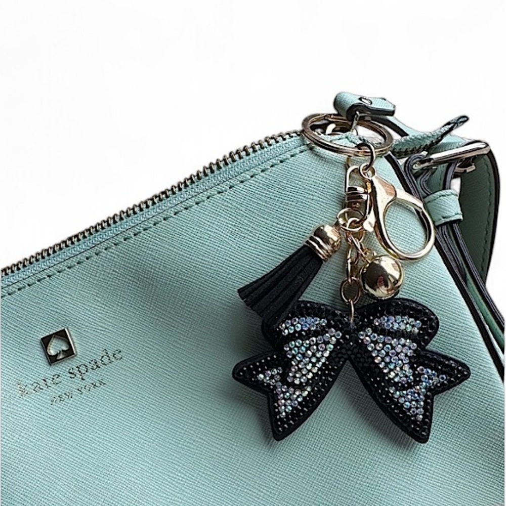 Kate Spade with free bag charm leather mint green crossbody bag shoulder tiffany - Picture 3 of 8